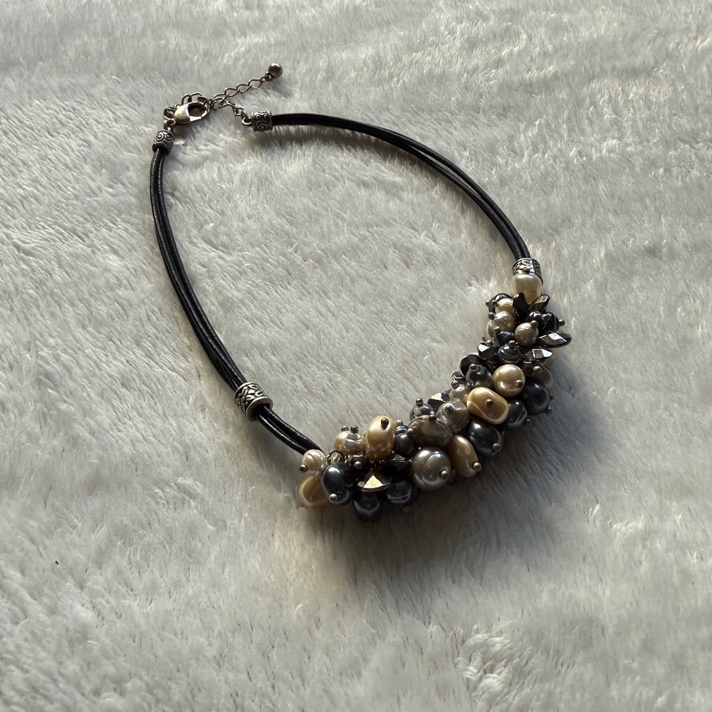 Chico’s Faux Pearl Bead Statement Necklace